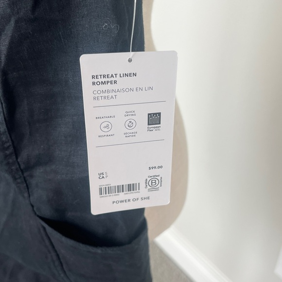 Athleta Retreat Linen Romper Black - Picture 5 of 5